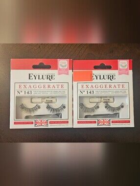 Eylure Exaggerate No. 143 False Lashes — Black 2 Packs